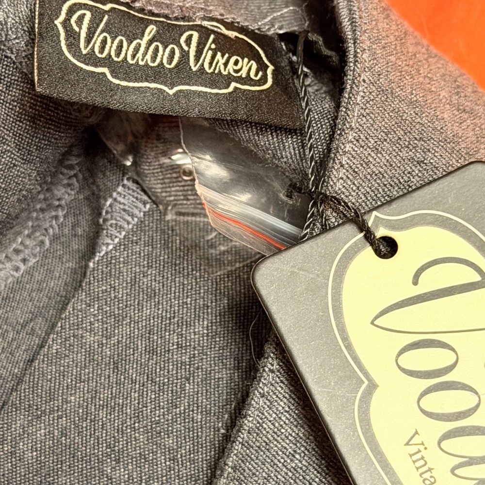 Voodoo Vixen Charcoal Suspender Wide Pants - Picture 4 of 5